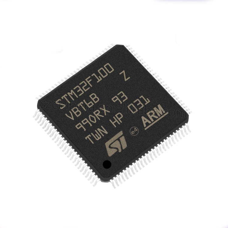 Gorąca sprzedaż komponentów elektronicznych STM32F100 2.5V 3.3V 100 Pin LQFP TR 100 LQFP STM32F100VBT6B CHIP