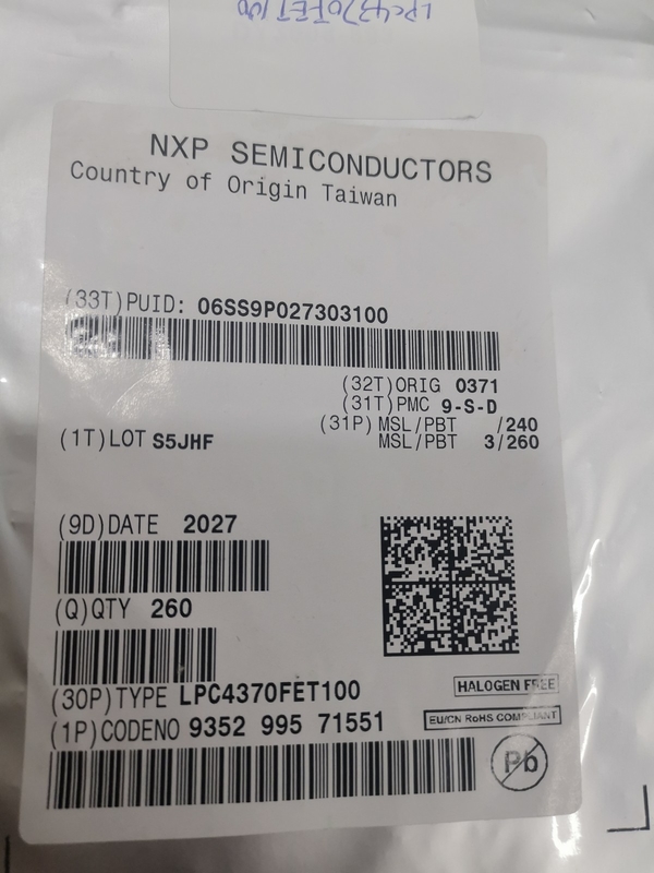 LPC4370FET100 100-TFBGA układ scalony mikrokontroler IC nowy oryginalny nieużywany